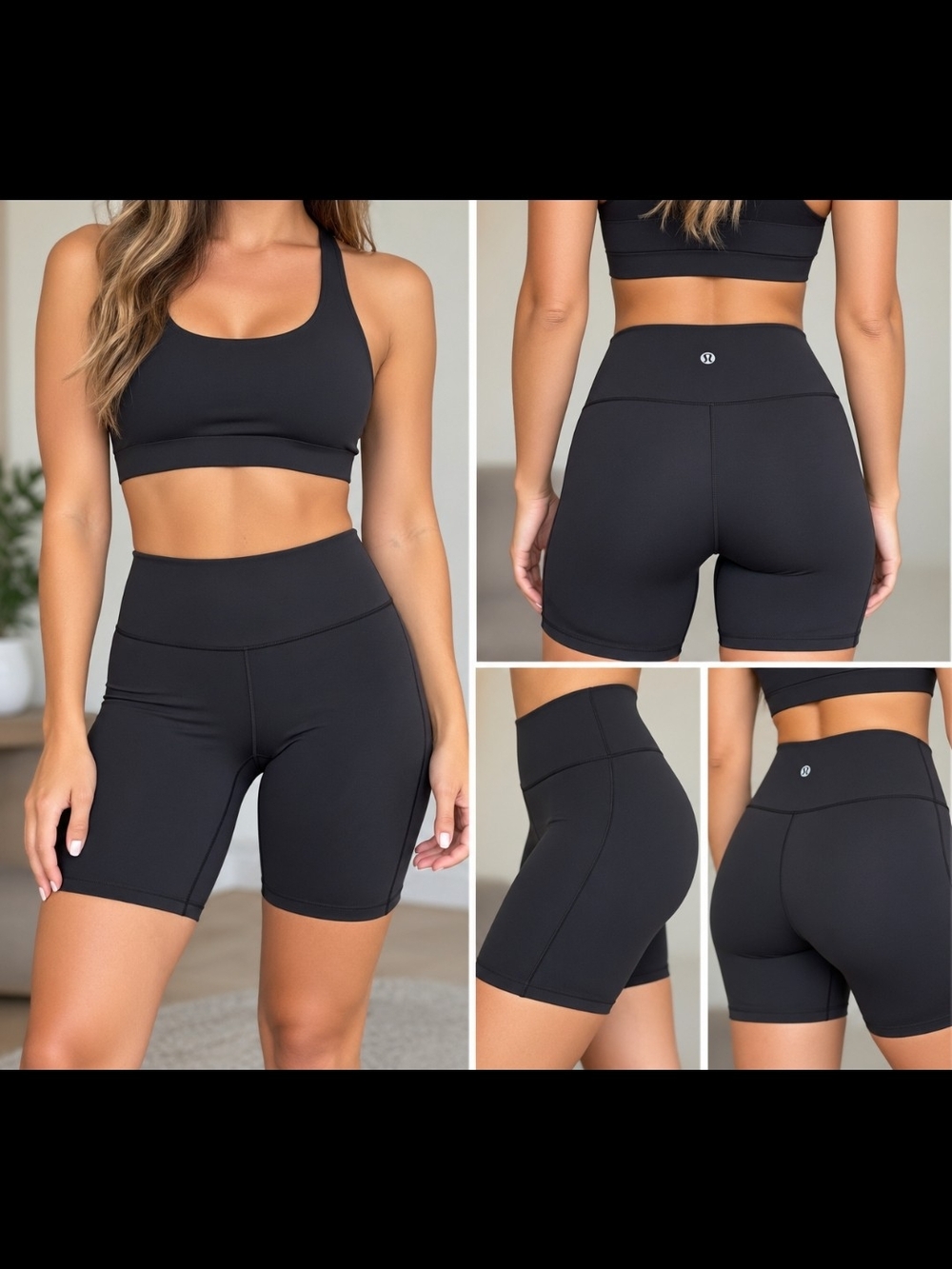 lululemon athletica Black High-Rise Bike Shorts